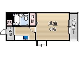 林泉第2ビル 1Kの間取図画像