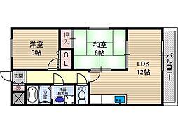 ノルテローズ 2LDKの間取図画像