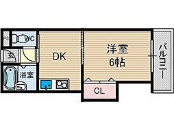 プロミネンス下村 1DKの間取図画像