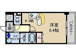 グランエスポワール ワンルームの間取図画像