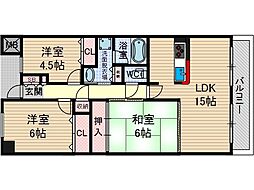KDXレジデンス茨木2 3LDKの間取図画像