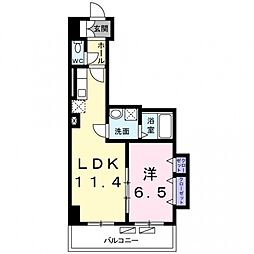 アルンドーインディカ茨木 1LDKの間取図画像