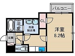 レジデンシア竹橋 1Kの間取図画像