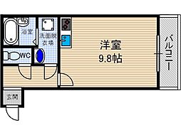 FLAT34茨木 ワンルームの間取図画像