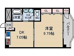 総持寺グリーンハイツ 1LDKの間取図画像