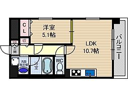 セリーゼウエスト 1LDKの間取図画像