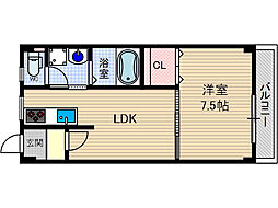エルソフィア正雀1 1LDKの間取図画像