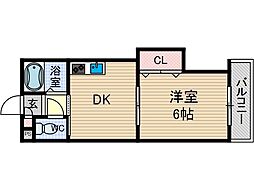 コーポ平尾 1DKの間取図画像