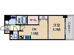 ソラージュ茨木 1DKの間取図画像