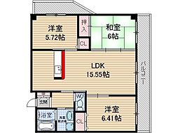 セゾンボナール 3LDKの間取図画像