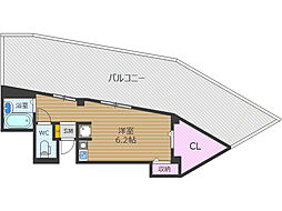 アルビオン千里丘 ワンルームの間取図画像