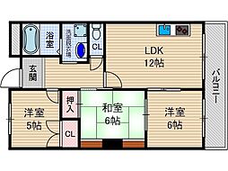 サングリーン春日丘 3LDKの間取図画像