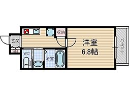エスト茨木 1Kの間取図画像
