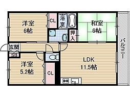 グリーンシャトー2 3LDKの間取図画像
