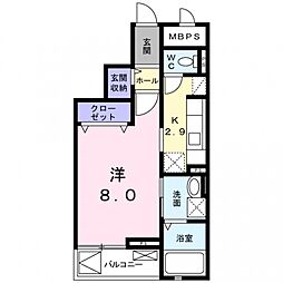 ライルツー 1Kの間取図画像