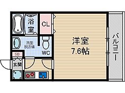 アンサンブル高槻 1Kの間取図画像