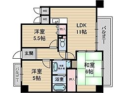 ミューズコート'90 3LDKの間取図画像