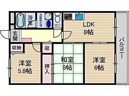 フロレアール・ジーア 3LDKの間取図画像