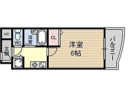 フォレスタ19 1Kの間取図画像