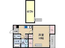 春日丘ヒルズ 1Kの間取図画像