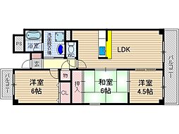 ヴェルデュール南茨木 3LDKの間取図画像