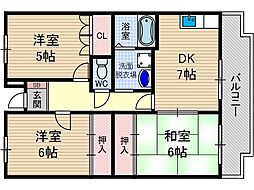リオ・ラ・ムール 3DKの間取図画像
