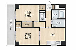 735柳ビル 2DKの間取図画像