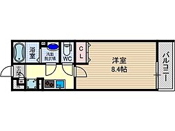リブリ・摂津庄屋 1Kの間取図画像