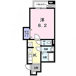 セレブパレス 1Kの間取図画像