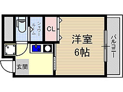 ナンノAsix 1Kの間取図画像