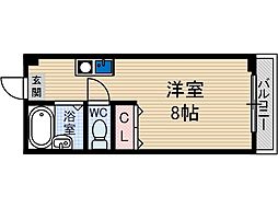 宮元七番館 ワンルームの間取図画像