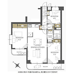キャッスル昭島 3LDKの間取図画像