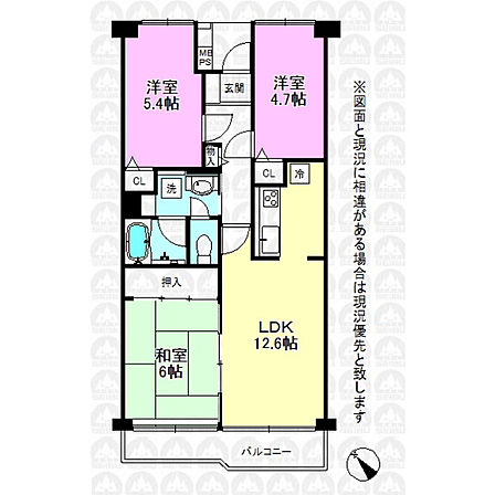 3LDK 間取り