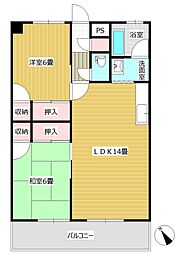 グランカーサ清蘭 2LDKの間取図画像