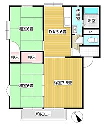 メイプルハウス 3DKの間取図画像