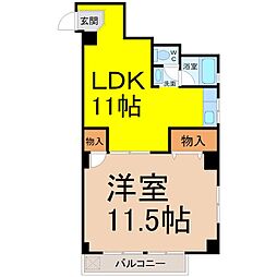 第二陽明ビル 1LDKの間取図画像