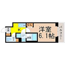 ディアレイシャス東別院 1Kの間取図画像