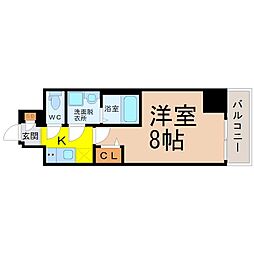 エスリード上前津エアスタ 1Kの間取図画像