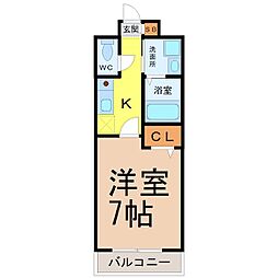 エトワール 1Kの間取図画像