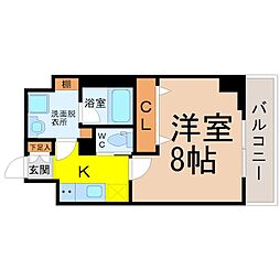 プロシード大須 1Kの間取図画像