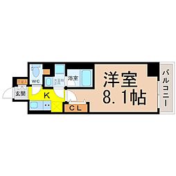 ディアレイシャス大須赤門通本町 1Kの間取図画像
