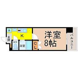 パルティール上前津 1Kの間取図画像