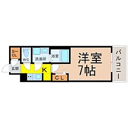 S-RESIDENCE金山3丁目 1Kの間取図画像