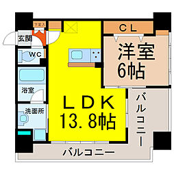 PerteKanayama 1LDKの間取図画像
