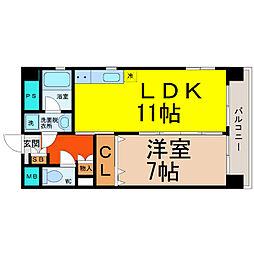 アピエ黄金 1LDKの間取図画像
