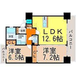S-FORT北山王 2LDKの間取図画像