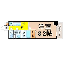 グリーンコート中島 1Kの間取図画像