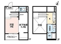 クラルテ8 1Kの間取図画像