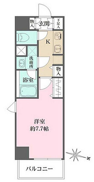 WHARF森下 203｜東京都墨田区菊川1丁目(賃貸マンション1K・2階・26.84㎡)の写真 その2