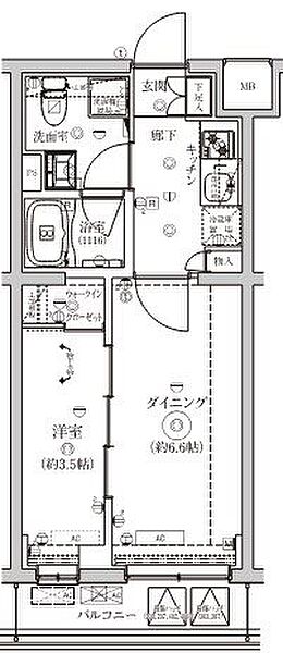 ベルシード野毛山公園 207｜神奈川県横浜市西区老松町(賃貸マンション1DK・2階・30.15㎡)の写真 その2